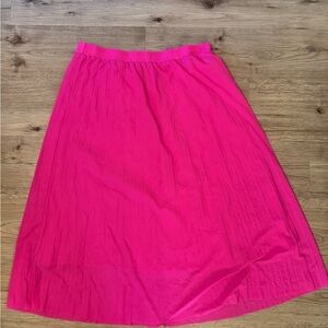 Chic Soul Hot Pink Pleated Midi Skirt